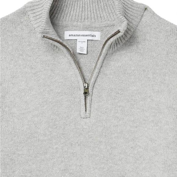 Gray Men's Long-Sleeve Soft Touch Quarter-Zip Sweater - Picture 6 of 6